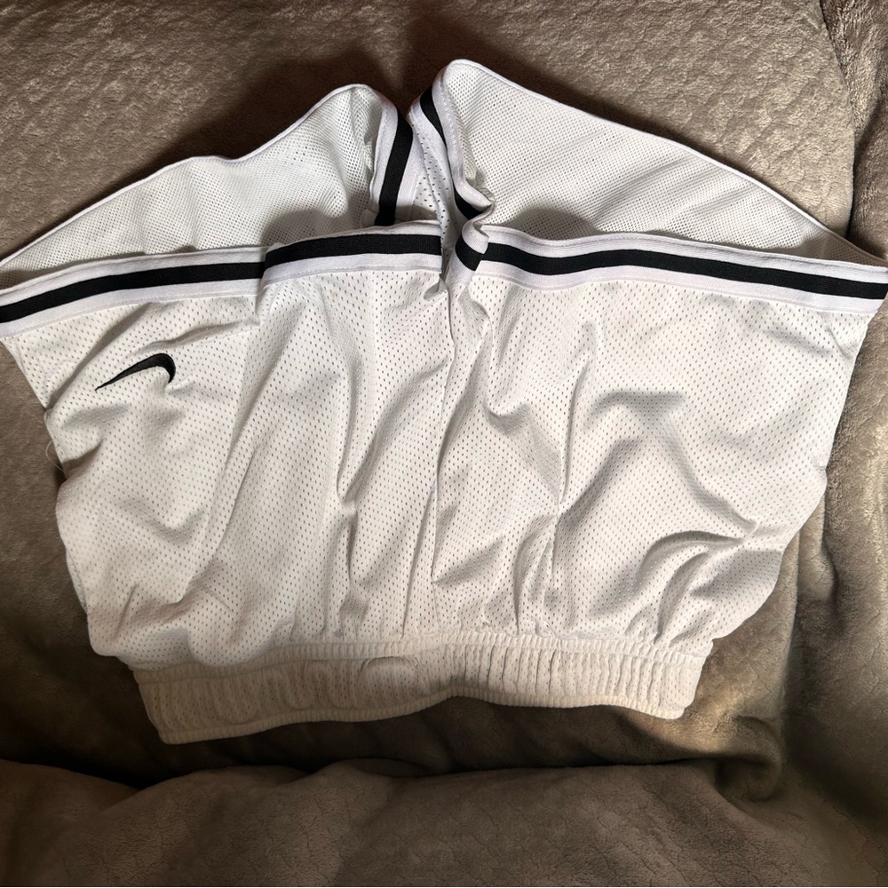 Nike White and Black Athletic Crop Top
